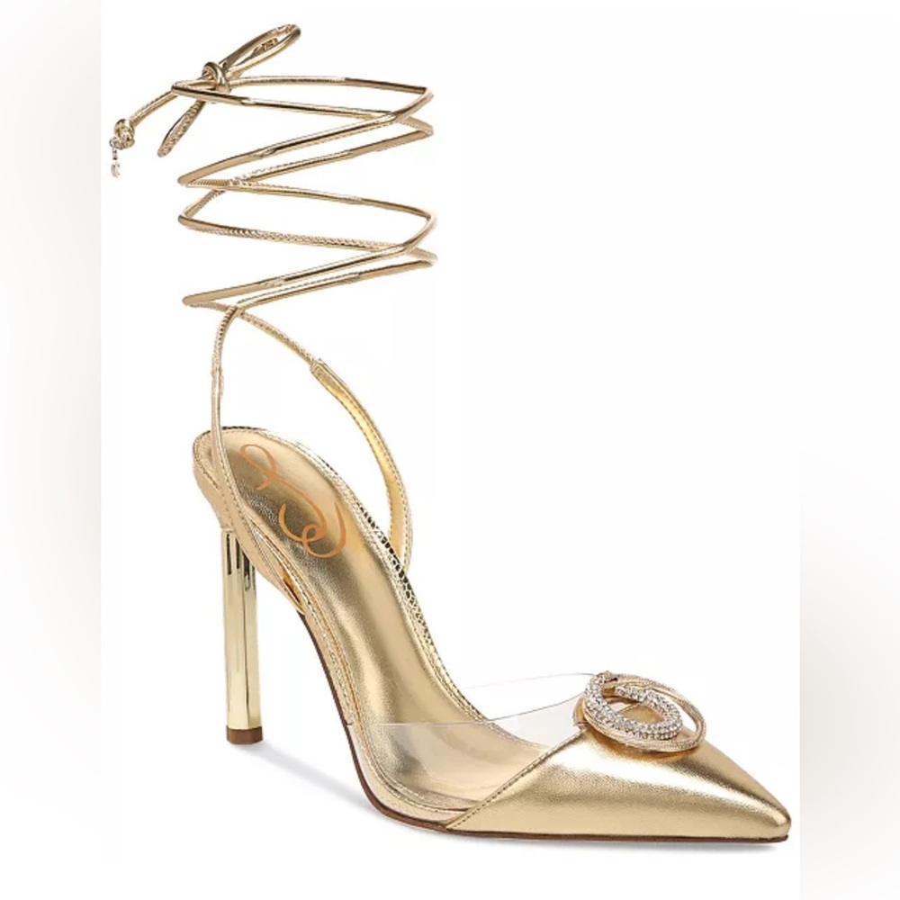 Sam Edelman gold strappy stiletto size 9